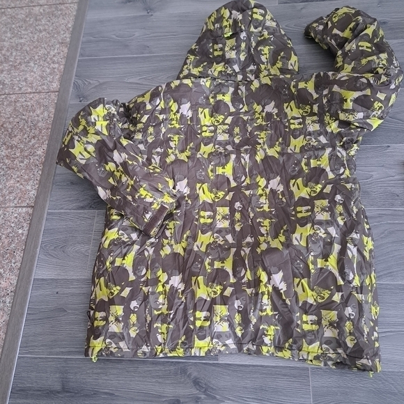 Quiksilver MISSION snowboard ski jacket coat Mens LG camo look brown green faces - Picture 9 of 13